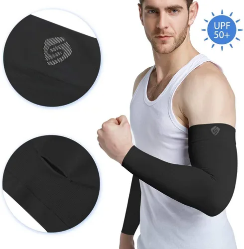 Vista 2 de Mangas de brazo para hombres y mujeres, calentadores de tatuajes, protección solar UV UPF 50