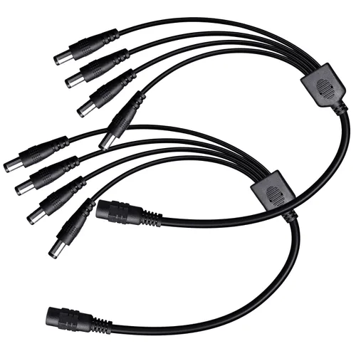 Vista 10 de 2 cables divisores de alimentación de CC de 1 a 2 vías, 1 conector hembra a 2 macho, enchufe de CC de 0.217 in x 0.083 in, adaptador de cable