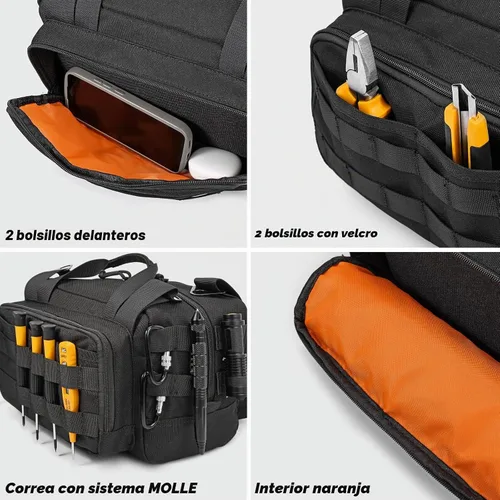 Vista 3 de MOZETO Bolsa de herramientas de 12 pulgadas, resistente al agua, pequeña bolsa de herramientas táctica, bolsas de herramientas con asa duradera