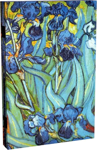 Vista 8 de Red Lantern Van Gogh - Pantalla plegable de lona corta de doble cara de 2 pies – lirios/noche estrellada sobre el Ródano 3 paneles independiente