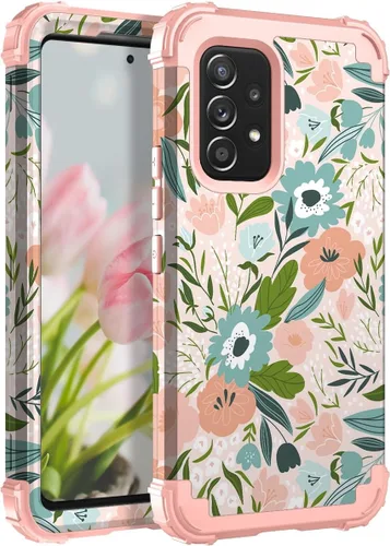 Vista 68 de Hocase Funda para Galaxy A37 5G, protección resistente a prueba de golpes, parachoques de goma de silicona suave+funda protectora híbrida