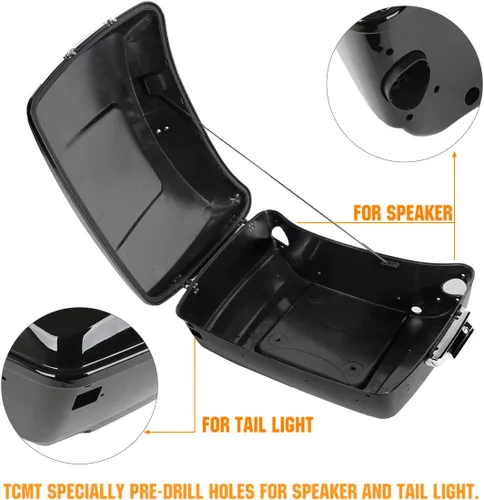 Vista 2 de TCMT King Tour Pack Portaequipajes de moto, diseñado para modelos Harley Davidson Touring 2014-2020