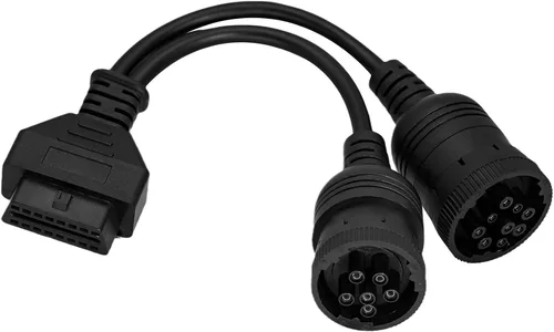 Vista 7 de OBD 6pin 9pin J1708 J1939 Cable para Camión 6+9pin a OBD2 16pin Adaptador Compatible con Scanner de Camión Pesado Cummins Cable OBD a 9 pin J1939