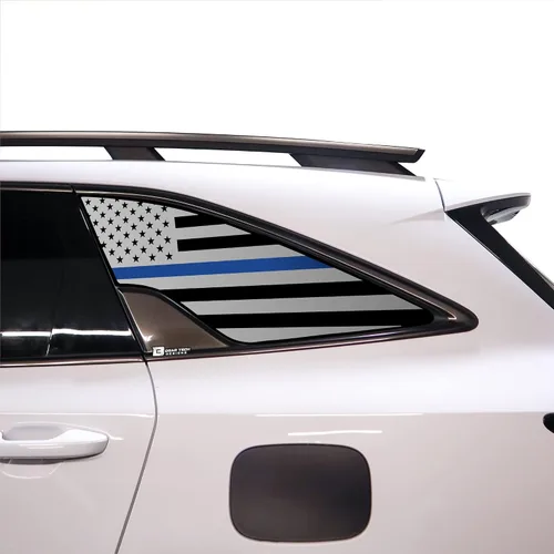 Vista 11 de BOGAR TECH DESIGNS Calcomanía de vinilo precortada con la bandera estadounidense de un cuarto de ventana, compatible con Kia Sorento 2021-2025, Negro