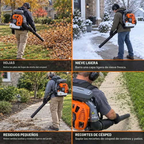 Vista 9 de Schröder Soplador de hojas con mochila, a gas, SR‑6400L, motor de 3.7 hp