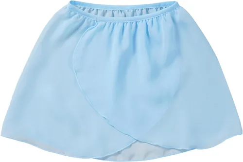 Vista 8 de Falda cruzada de ballet para niñas, falda de baile de gasa sin cierre para mujeres pequeñas