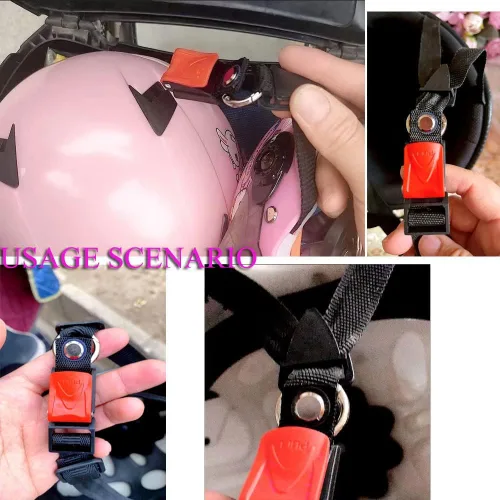 Vista 7 de Juego de 2 hebillas de liberación rápida para casco de ciclismo con anillos tóricos abiertos para casco de bicicleta, adaptador de correa