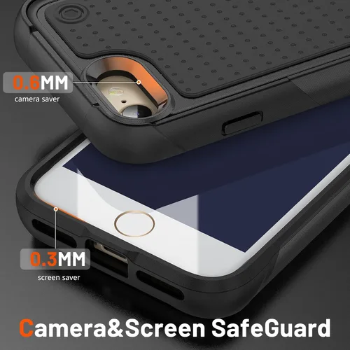 Vista 107 de Jeylly Funda para iPhone SE/Funda para iPhone 5S, Exterior de Plástico Duro que Absorbe Golpes + Interior de Silicona de Goma Defensor contra