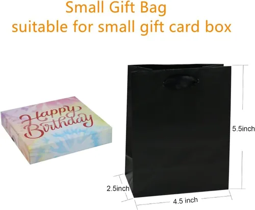 Vista 2 de 12 bolsas de papel de regalo extra pequeñas con asas de cinta (4.5 x 5.5 x 2.5 pulgadas), para recuerdos de fiesta, baby shower, bodas, vacaciones
