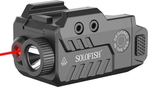 Vista 8 de Solofish - Linterna táctica de 500 lúmenes compatible con riel compacto, haz verde/rojo/azul y combinación de luces LED blancas con luz