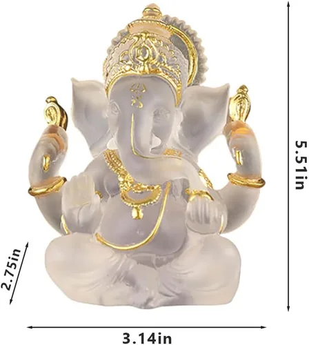 Vista 3 de Estatua de Ganesha, estatua de Ganesha, estatua de Buda hindú (blanco)