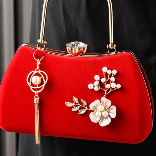 Vista 2 de Elegante bolso de noche con cadena de metal desmontable bolso de hombro de moda bolso casual para mujeres fiesta de boda