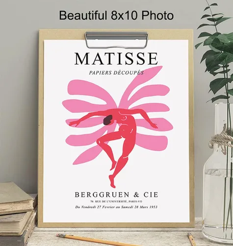 Vista 4 de Matisse - Póster decorativo – Arte de pared moderno abstracto de mediados de siglo de 8 x 10 pulgadas, arte de pared de galería, regalos