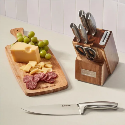 Vista 4 de Cuisinart Juego de Cuchillos Esenciales de Acero Inoxidable de 7 Piezas con Bloque y Afilador Integrado