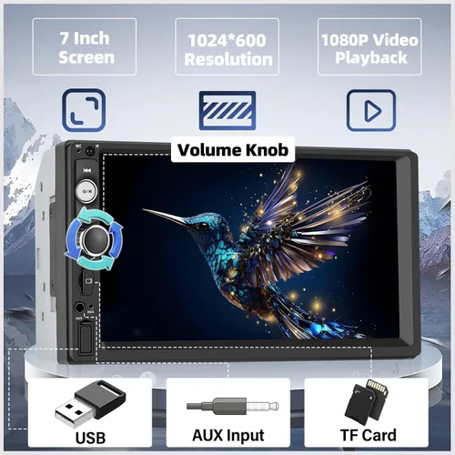 Vista 8 de UNITOPSCI Estéreo de auto de doble DIN con Apple CarPlay y Android Auto Bluetooth, pantalla táctil de 7 pulgadas, radio de auto de 2 DIN