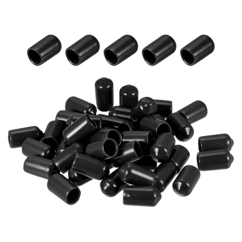 Vista 8 de DMiotech Paquete de 100 protectores de rosca de tornillo negros de 1/2 pulgada de identificación, tapas de goma para pernos de tornillo, tubería