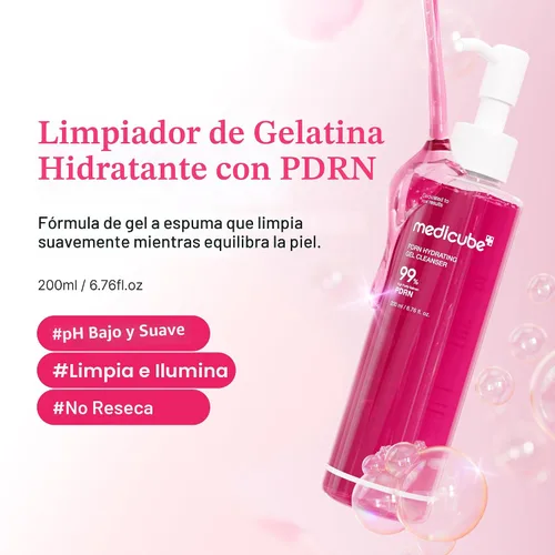 Vista 2 de medicube PDRN Jelly to Foam Cleanser Lavado facial diario hidratante de bajo pH para todo tipo de piel Con PDRN, colágeno y LHA Cuidado suave