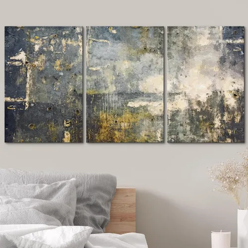 Vista 403 de wall26 Lienzo enmarcado para pared, juego de arte de acuarela pastel, paisaje rural, ilustraciones con formas abstractas, arte moderno, decorativo