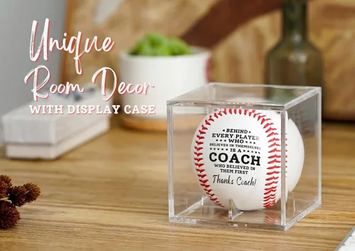 Vista 4 de Regalos de entrenador de béisbol: Béisbol impreso con caja de presentación