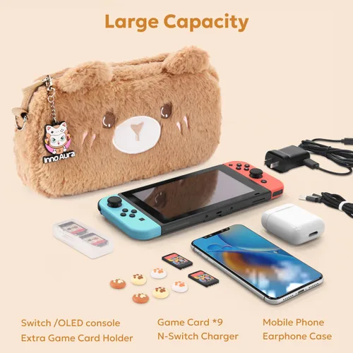 Vista 3 de Switch Case for NS Switch, innoAura 15 in 1 Switch Accessories Bundles with Switch Carrying Case, Switch Protective Case, Switch Game Case, Switch