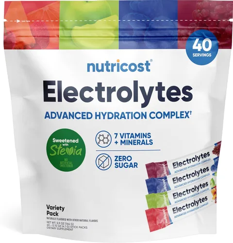 Vista 8 de Nutricost Complejo de electrolitos, sabor a frambuesa azul, 40 paquetes de varillas - Complejo de hidratación avanzada