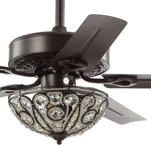 Vista 6 de JONATHAN Y JYL9704A Ali 48" Ventilador de techo LED de hierro forjado de 3 luces con control remoto, clásico, glam, tradicional, transicional