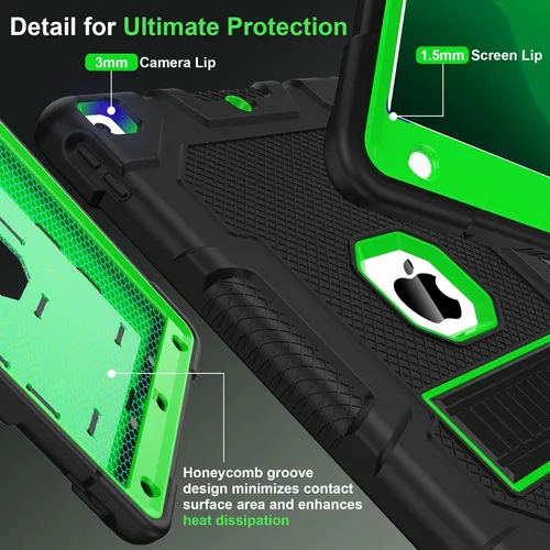 Vista 6 de TIMISM Funda para iPad de 9ª/8ª/7ª generación (2021/2020/2019), resistente grado militar, a prueba de golpes, resistente, funda protectora de 10.2