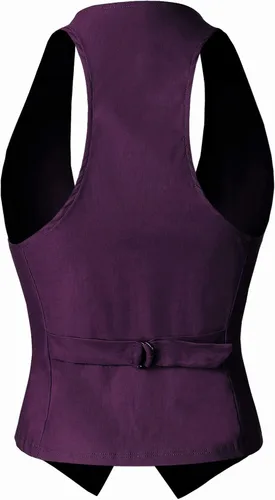 Vista 3 de Chaleco de esmoquin de espalda cruzada, versátil, diseño informal o formal, para mujer, de Design by Olivia