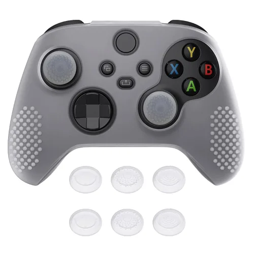 Vista 12 de eXtremeRate PlayVital Aqua Green 3D Studded Edition Anti-slip Silicone Cover Skin for Xbox Series X/S Controller, Soft Rubber Case Protector for