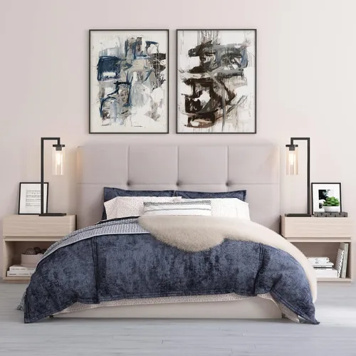 Vista 2 de Lámpara Henn & Hart Sleek tall table lamp with milk glass cylinder shade for a welcoming ambient glow, ideal for bedroom, living room, or office