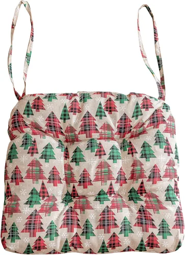 Vista 32 de vctops Cojines para silla de estilo rústico con estampado de pájaros y lazos Cojines para silla en forma de U suaves y cómodos Almohadillas
