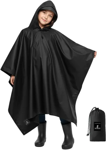 Vista 33 de SaphiRose Poncho de lluvia con capucha, impermeable, para hombres, mujeres y adultos Algas Azul 1 Pack