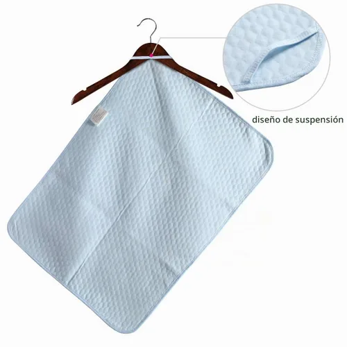 Vista 3 de Colchón cambiador para pañales de bebé o niño, hoja impermeable protectora, almohadilla menstrual, paquete de 3, Blanco Colchón de 4 capas