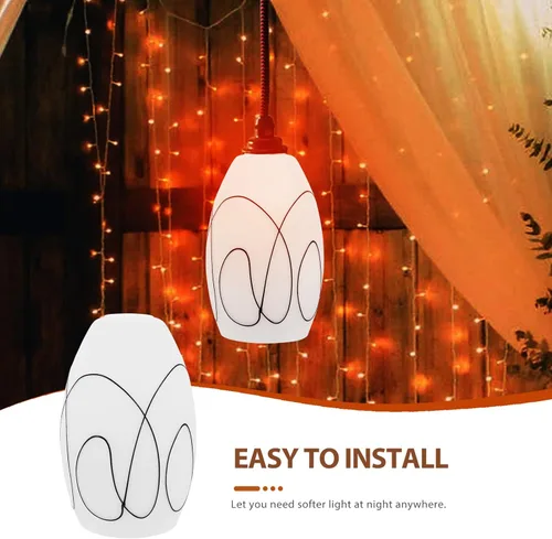 Vista 3 de OSALADI Elegante pantalla de cristal moderna lámpara colgante pantalla reemplazo lámpara cubierta para la luz de techo sala de estar