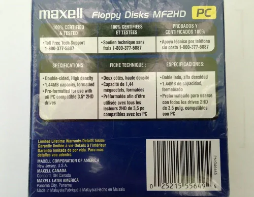 Vista 2 de Maxell Paquete de 10 MF2HD preformateados de 3.5 HD de 1.44 MB