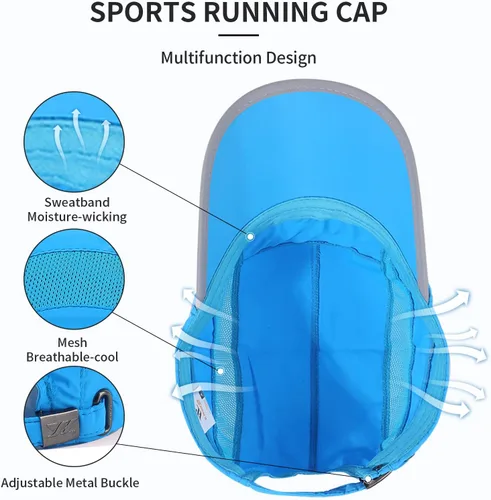Vista 51 de Gorra deportiva de malla ligera de secado rápido para hombres y mujeres