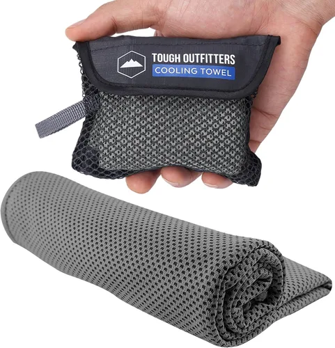 Vista 8 de Toalla de Enfriamiento Tough Outdoors - Toallas de Enfriamiento para Cuello y Cara - Envoltura de Hielo y Paño de Sudor para Camping, Gimnasio, Yoga