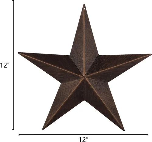 Vista 2 de EBEI Decoración de pared para el hogar de 12 pulgadas con diseño rústico de granero, estrella de metal