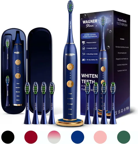 Vista 10 de Wagner Stern Edición WHITEN+. Cepillo de dientes eléctrico blanqueador con sensor de presión. Ofrece 5 modos de cepillado, 3 intensidades, 8