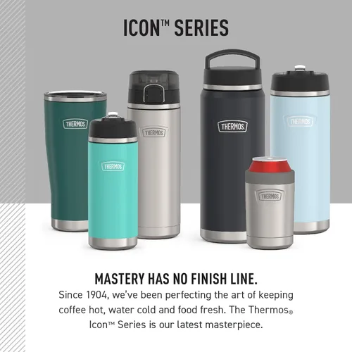 Vista 7 de THERMOS ICON SERIES, botella de agua de acero inoxidable con tapa de pajilla, 32 onzas, Glacier