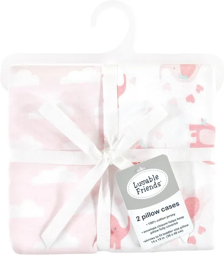 Vista 2 de Luvable Friends Fundas de almohada unisex para bebé, diseño de elefante básico para niña, talla única