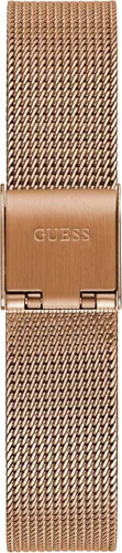 Vista 8 de GUESS Reloj para mujer de 1.102 in - Pulsera de tono dorado con esfera blanca y caja dorada
