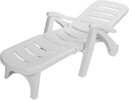Vista 5 de Sillón plegable – Sillón plegable multiusos de plástico ligero para playa, camping, piscina, siesta – reclinable portátil resistente