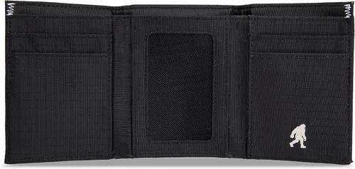 Vista 5 de Eddie Bauer Men's Fabric Trifold Wallet Money Clip RFID Protection ID Window Genuine Leather EDC