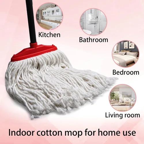 Vista 4 de Trapeadores de algodón para interiores para limpieza de suelos, mopa de limpieza interior para suelos de madera, azulejos, suelos de madera dura