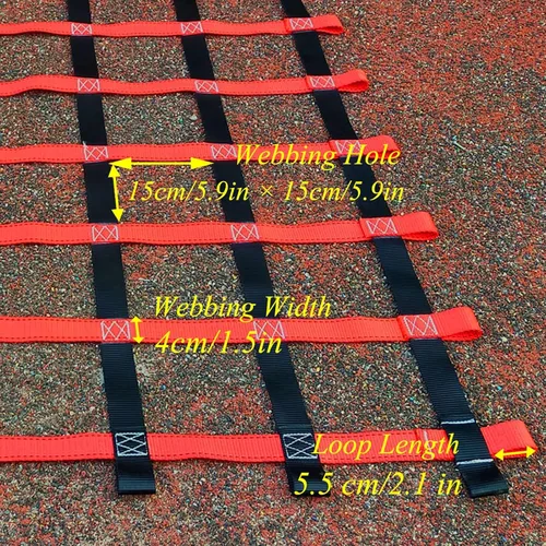 Vista 2 de Red de Carga para Escalar, Columpio de Patio de Juegos al Aire Libre, Accesorios de Conjunto de Columpios para Curso de Obstáculos Ninja para Niños