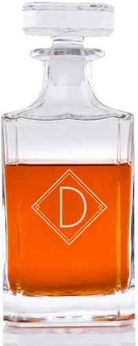 Vista 6 de Art Deco grabado personalizado Classic decantador, A
