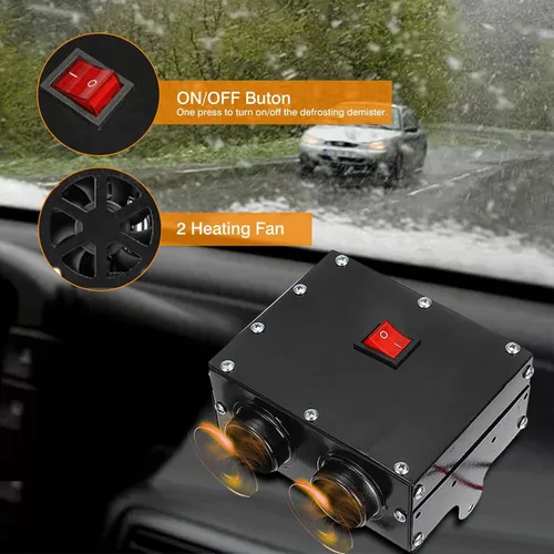 Vista 4 de Calentador de Coche - TOPMELON Descongeladores de Parabrisas Desempañador de Coche 12V 500W Calentador de Coche 2 en 1 Calentadores Portátiles