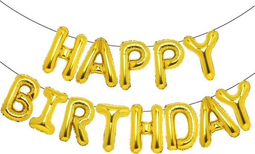 Vista 13 de Accevo Cartel de globos negros con letras Happy Birthday, 16 pulgadas, papel de aluminio, letras 3D, feliz cumpleaños para niños, adultos, unisex