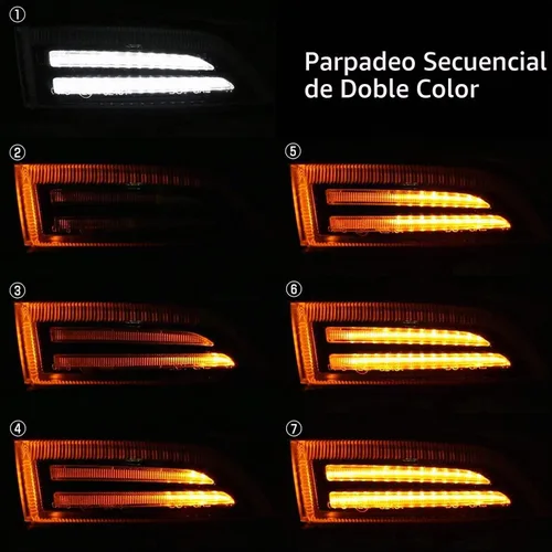 Vista 3 de iJDMTOY JDM Spec Blanco/Ámbar Switchback Intermitente Secuencial LED de Espejo Lateral DRL Conjunto de Luz de Señal de Giro Compatible con Subaru
